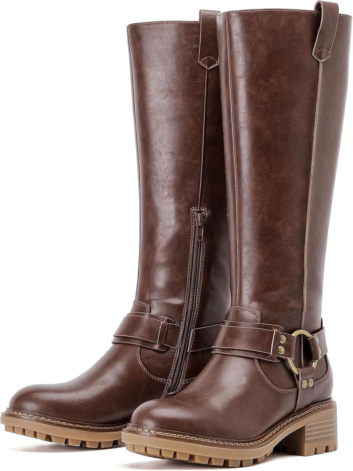 Women's Faux Leather Knee High Riding Boots — view 8 of 9