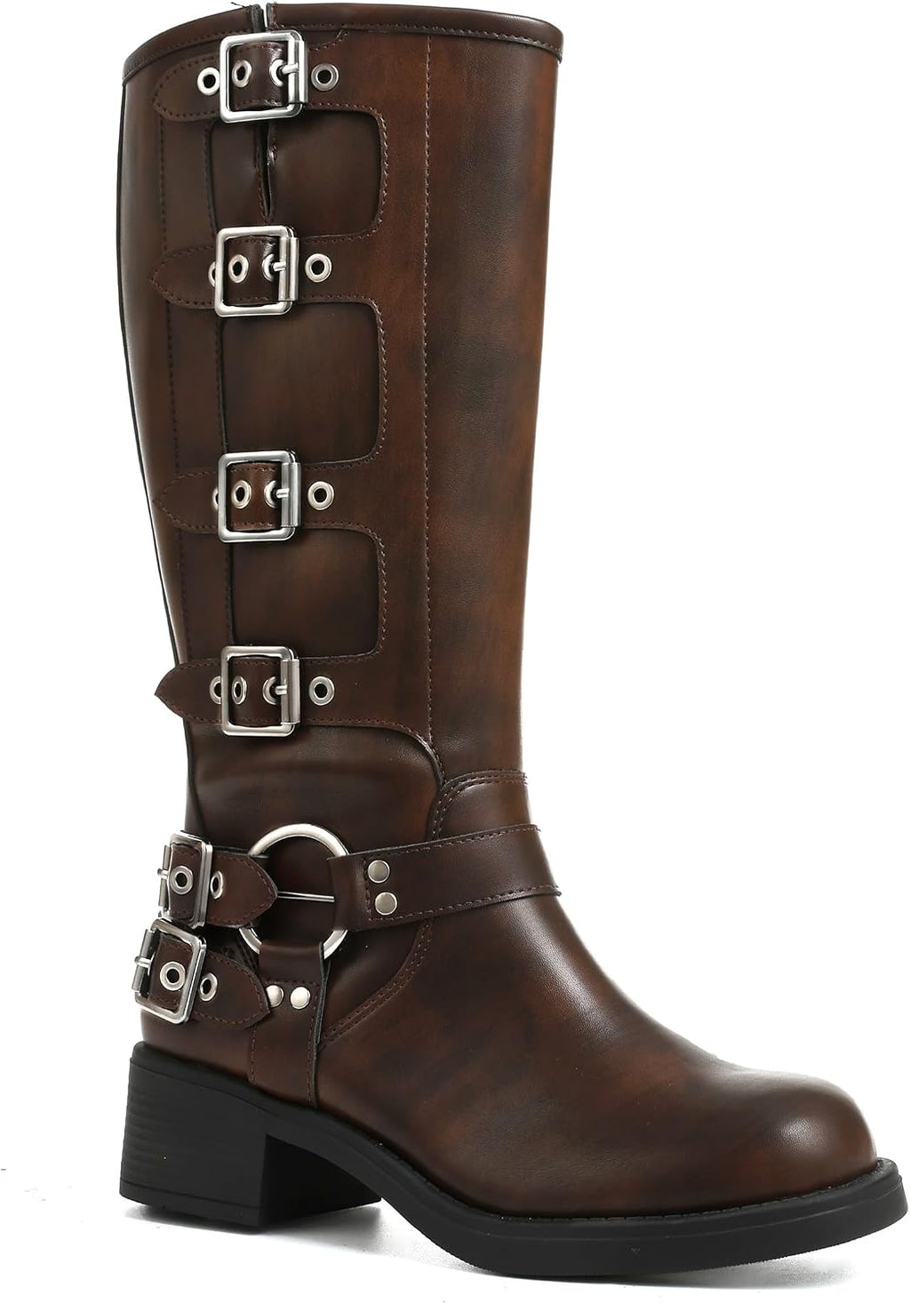 Women's Buckle Moto Knee High Boots — view 7 of 14