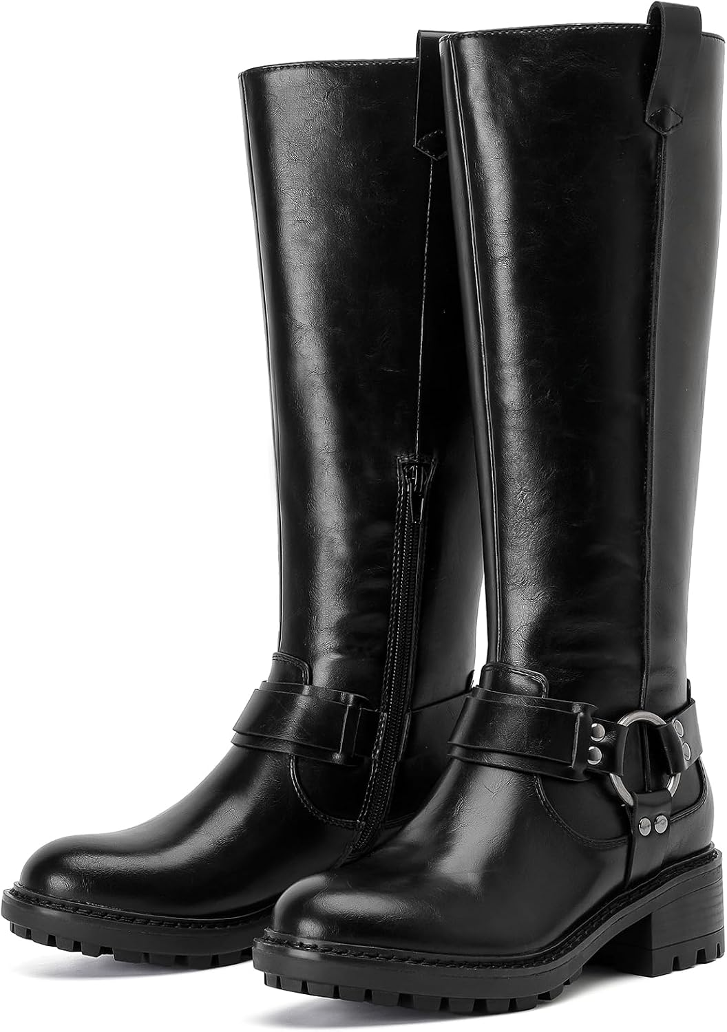 Women's Faux Leather Knee High Riding Boots — view 7 of 9