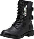 Women's Lace Up Mid Calf Combat Boots — view 1 of 12