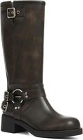 Women's Buckle Moto Knee High Boots — view 3 of 14