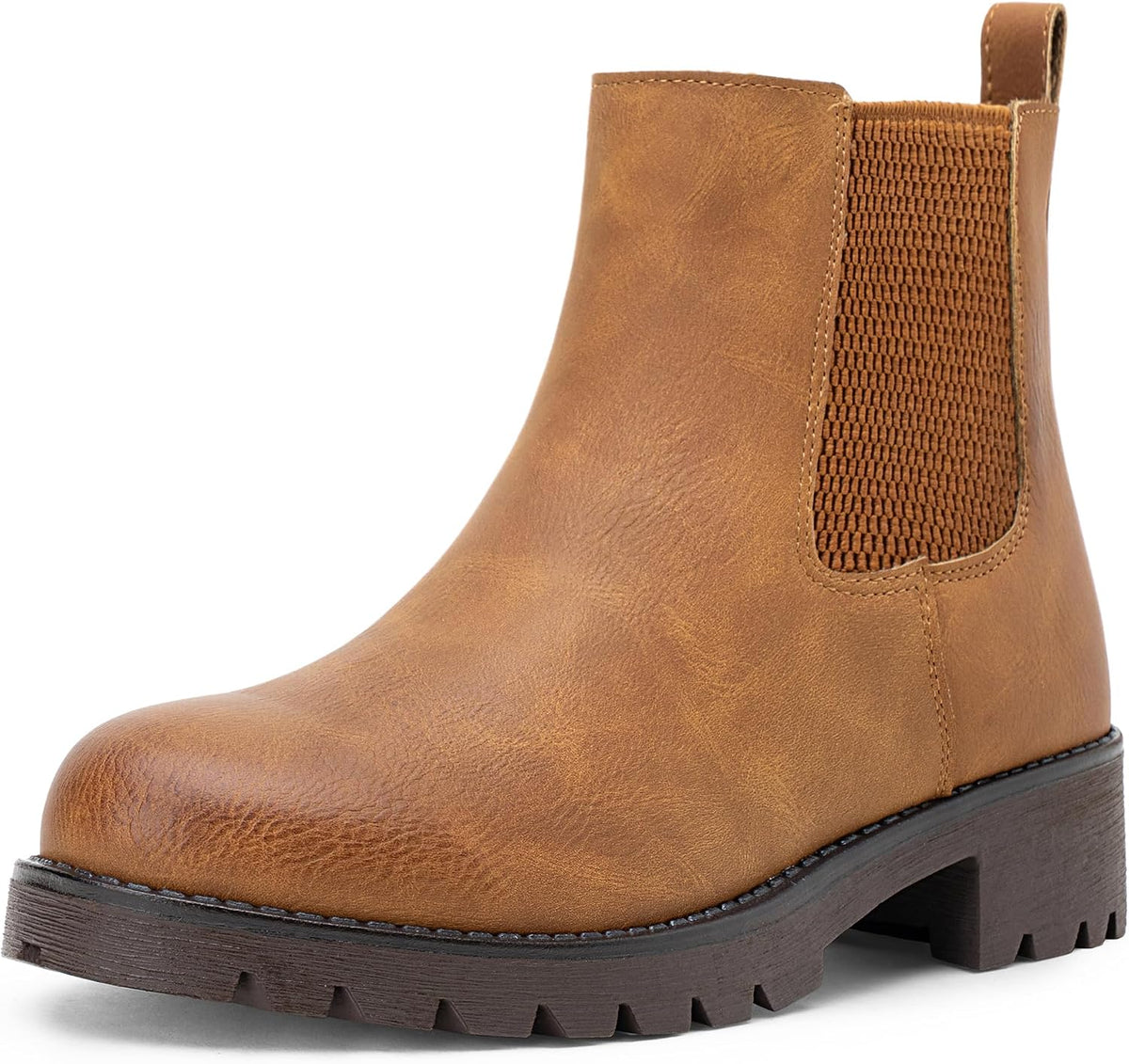 Women's Chelsea Ankle Boots - Elastic Side Panels, Round Toe and Flat Low Heel for Daily Casual Wear - 6