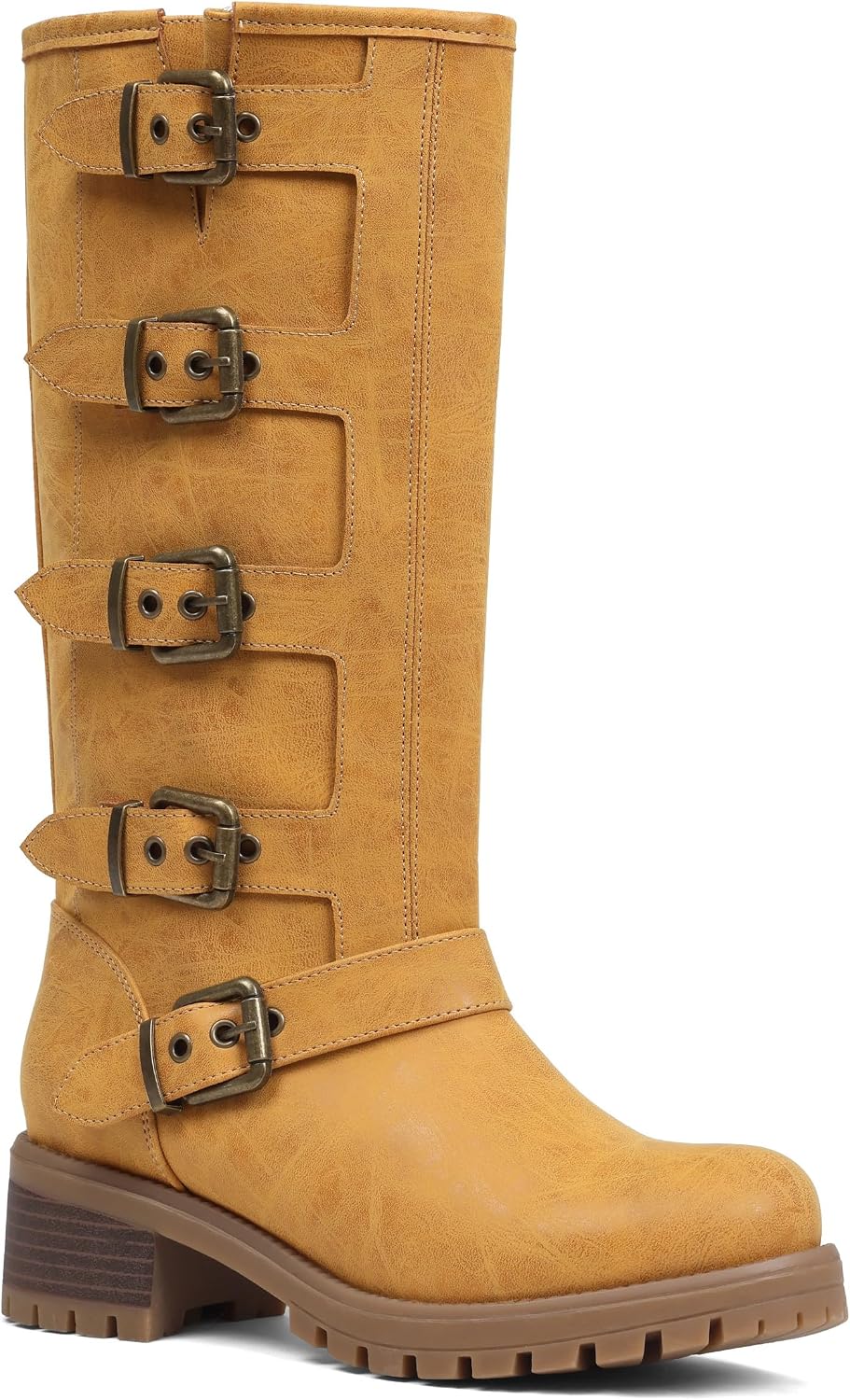 Women's Buckle Moto Knee High Boots — view 2 of 14