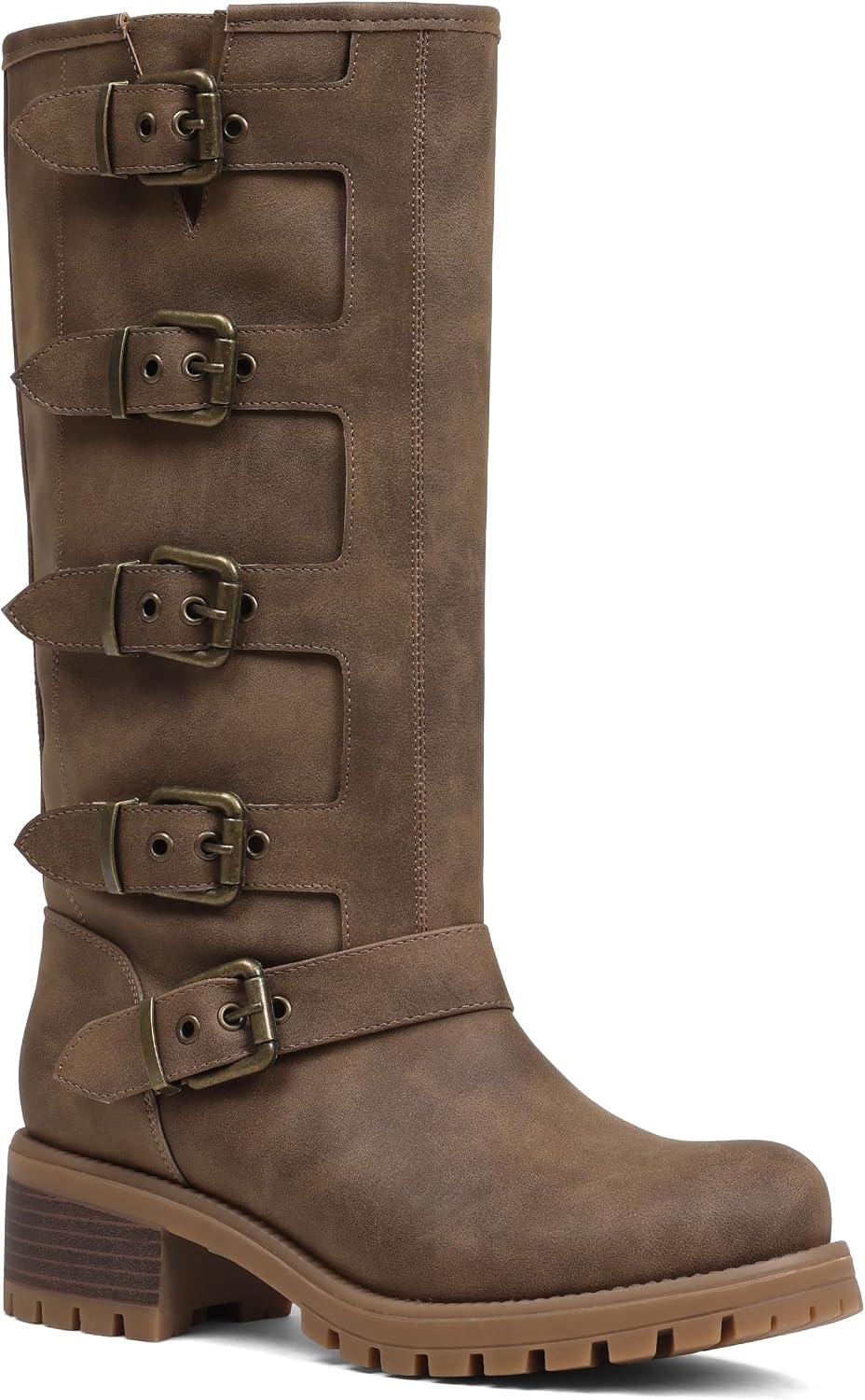 Women's Buckle Moto Knee High Boots — view 9 of 14