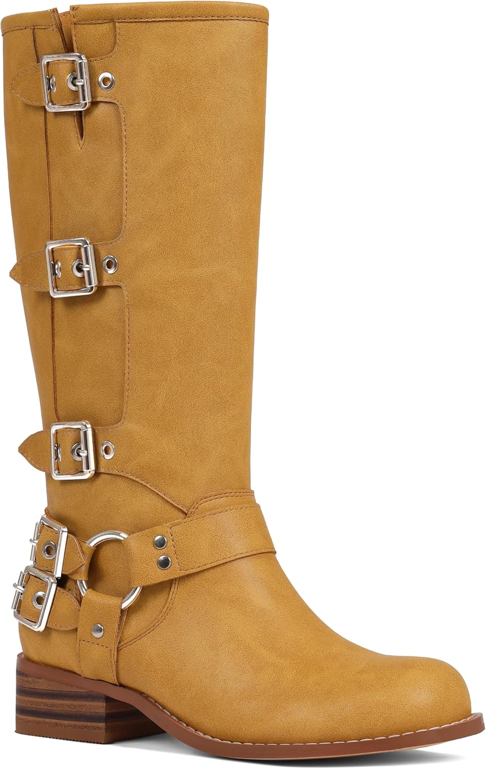 Women's Buckle Moto Knee High Boots — view 5 of 14